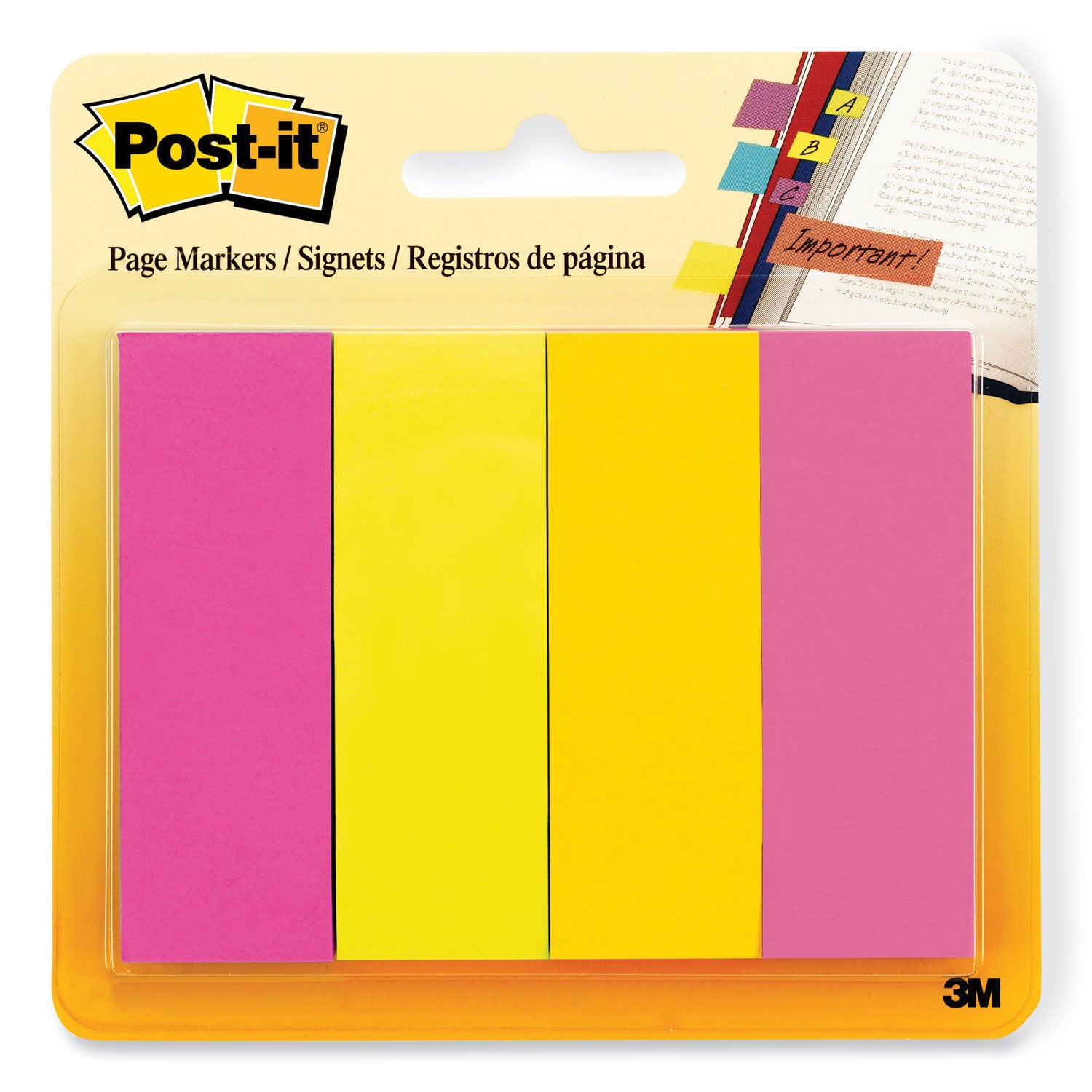 Page Flag Markers, Assorted Brights, 50 Flags/Pad, 4 Pads/Pack - 
