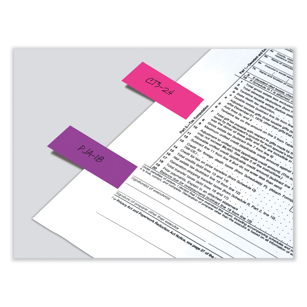 Page Flag Markers, Assorted Brights, 50 Flags/Pad, 4 Pads/Pack - 