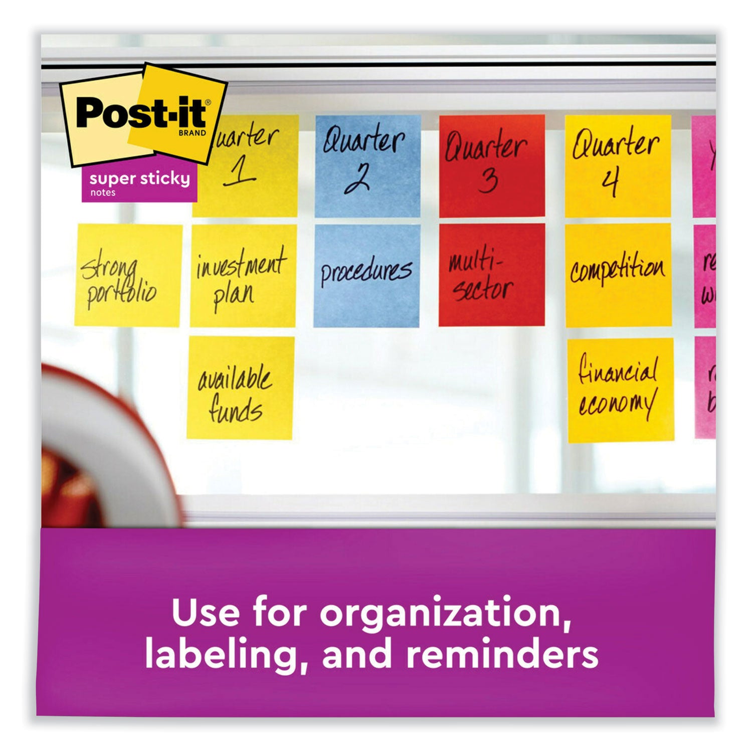 Self-Stick Notes, 3" x 3", Saffron Red, 90 Sheets/Pad, 5 Pads/Pack