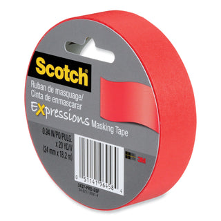 Expressions Masking Tape, 3" Core, 0.94" x 20 yds, Primary Red