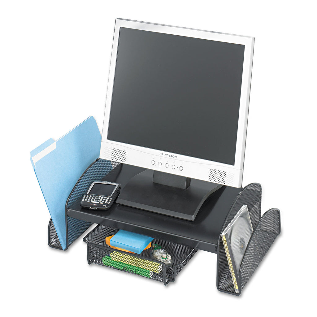 Onyx Mesh Monitor Stand, 19.25" x 11.25" x 6.25", Black - 
