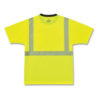 GloWear 8280BK Class 2 Performance T-Shirt with Black Bottom, Polyester, Small, Lime, Ships in 1-3 Business Days