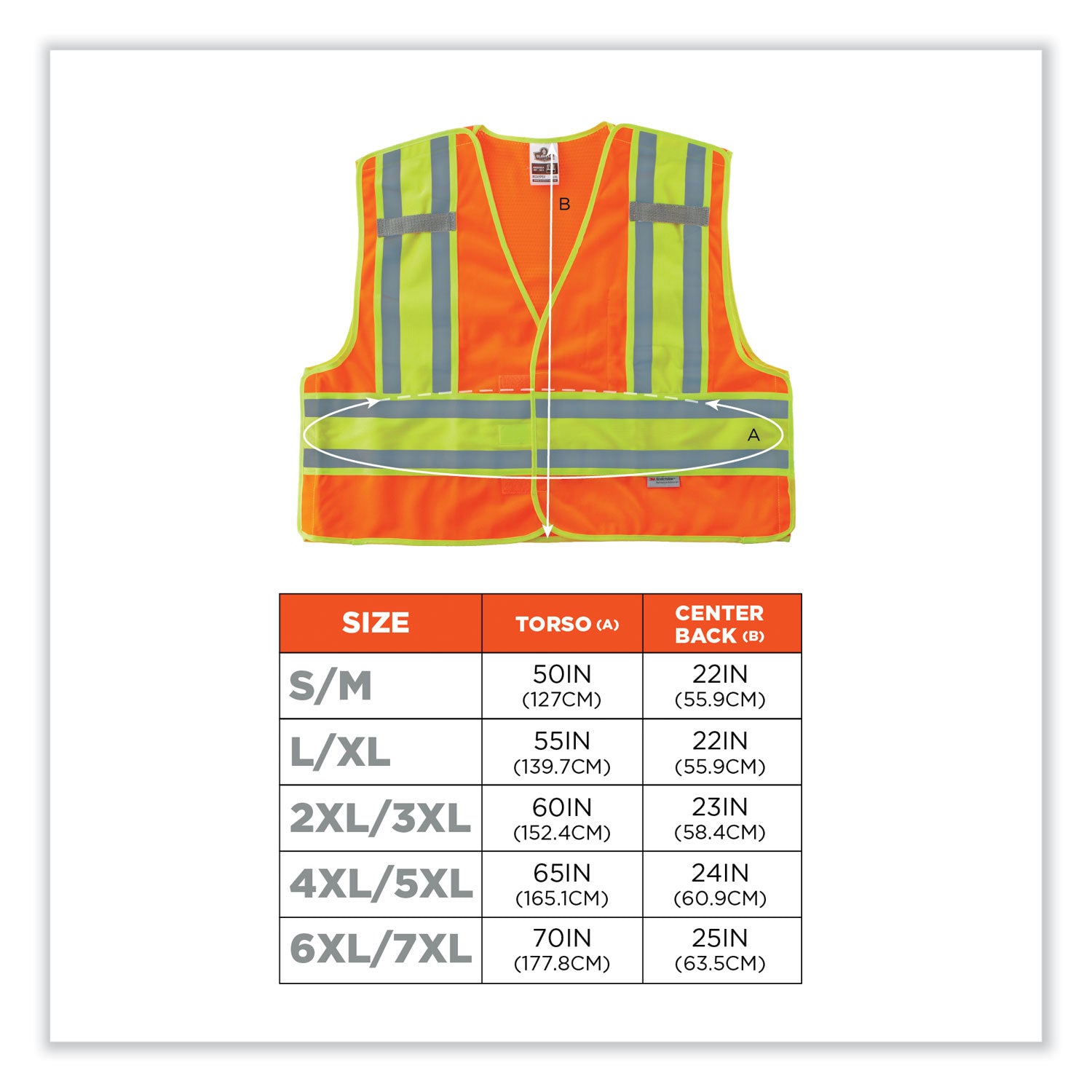 GloWear 8245PSV Class 2 Public Safety Vest, Polyester, 4X-Large/5X-Large, Orange, Ships in 1-3 Business Days