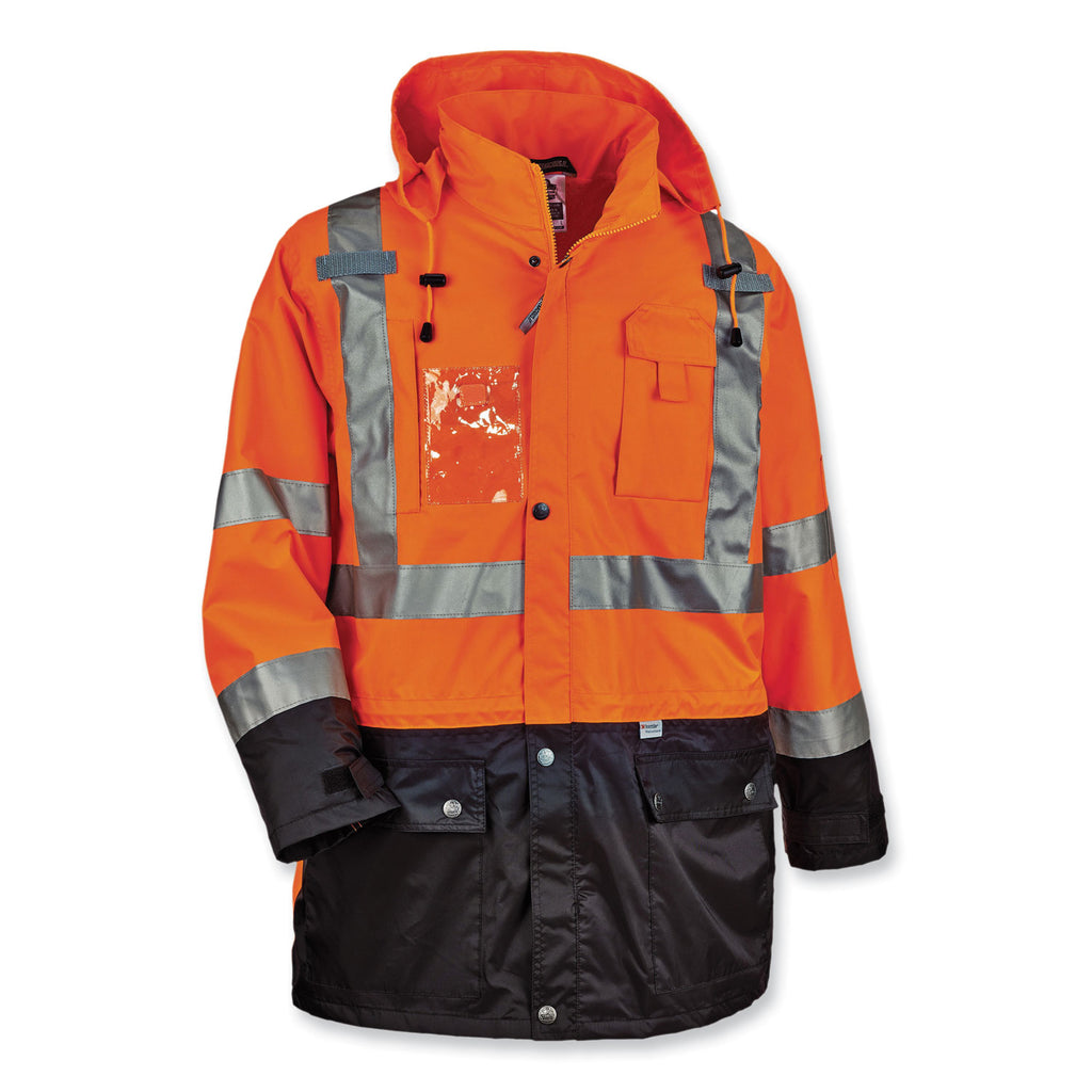 GloWear 8386 Class 3 Hi-Vis Outer Shell Jacket, Polyester, Medium, Orange, Ships in 1-3 Business Days