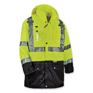 GloWear 8386 Class 3 Hi-Vis Outer Shell Jacket, Polyester, Small, Lime, Ships in 1-3 Business Days