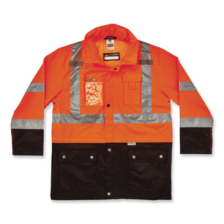 GloWear 8386 Class 3 Hi-Vis Outer Shell Jacket, Polyester, 5X-Large, Orange, Ships in 1-3 Business Days