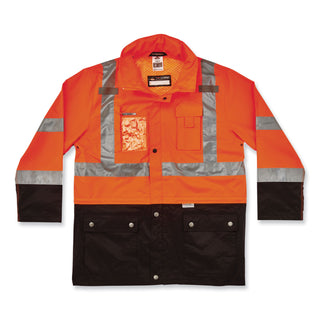 GloWear 8386 Class 3 Hi-Vis Outer Shell Jacket, Polyester, 3X-Large, Orange, Ships in 1-3 Business Days