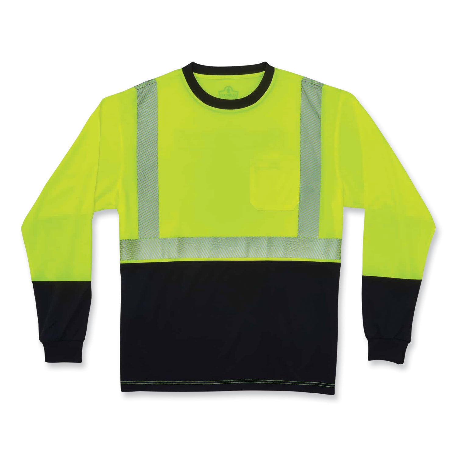 glowear-8281bk-class-2-long-sleeve-shirt-with-black-bottom-polyester-4x-large-lime-ships-in-1-3-business-days_ego22638 - 1