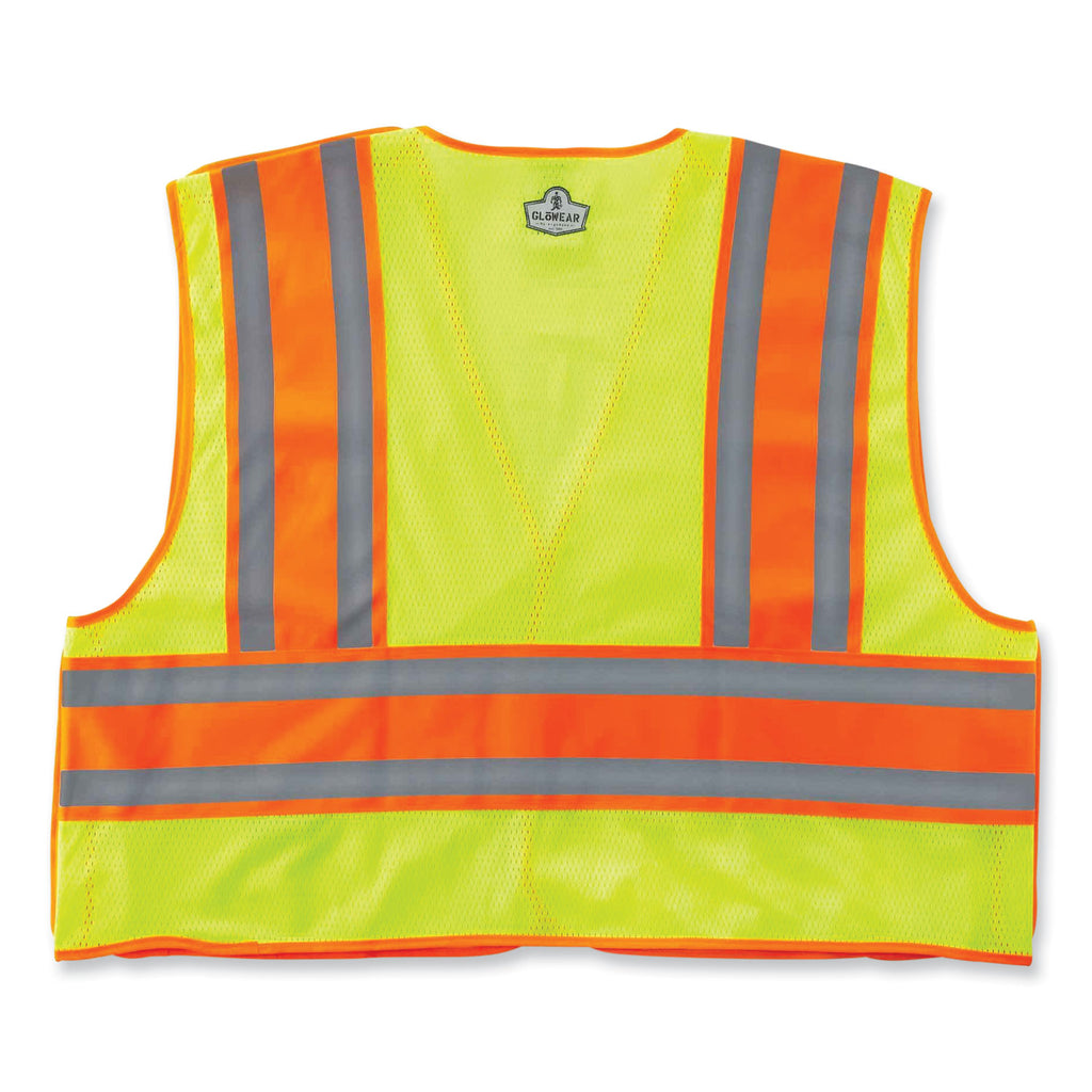 GloWear 8245PSV Class 2 Public Safety Vest, Polyester, Large/X-Large, Lime, Ships in 1-3 Business Days
