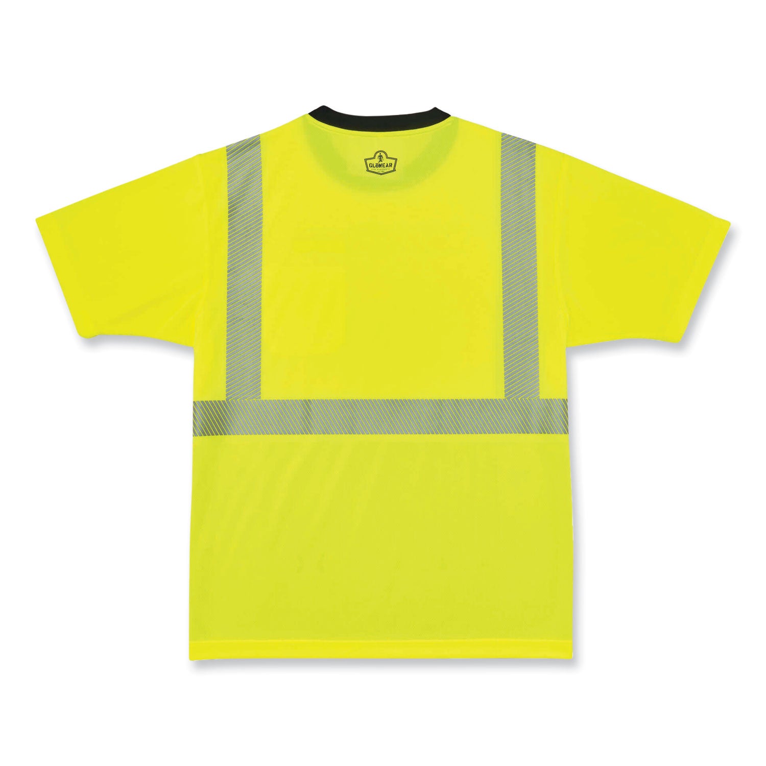 GloWear 8280BK Class 2 Performance T-Shirt with Black Bottom, Polyester, 3X-Large, Lime, Ships in 1-3 Business Days