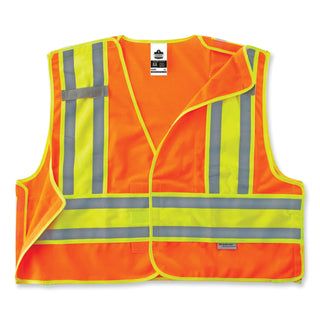 GloWear 8245PSV Class 2 Public Safety Vest, Polyester, Small/Medium, Orange, Ships in 1-3 Business Days