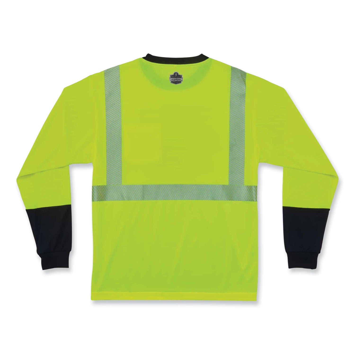 GloWear 8281BK Class 2 Long Sleeve Shirt with Black Bottom, Polyester, Small, Lime, Ships in 1-3 Business Days