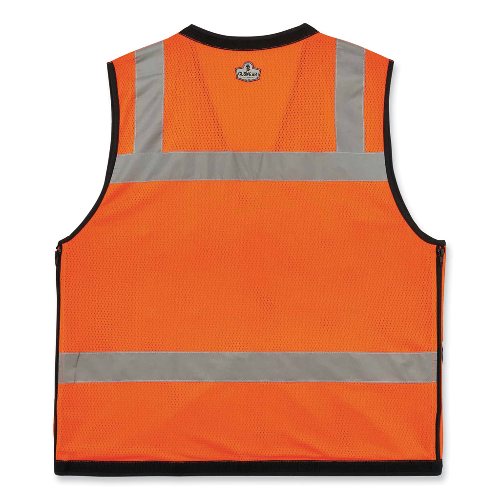 GloWear 8253HDZ Class 2 Heavy-Duty Mesh Surveyors Vest, Polyester, 4X-Large/5X-Large, Orange, Ships in 1-3 Business Days