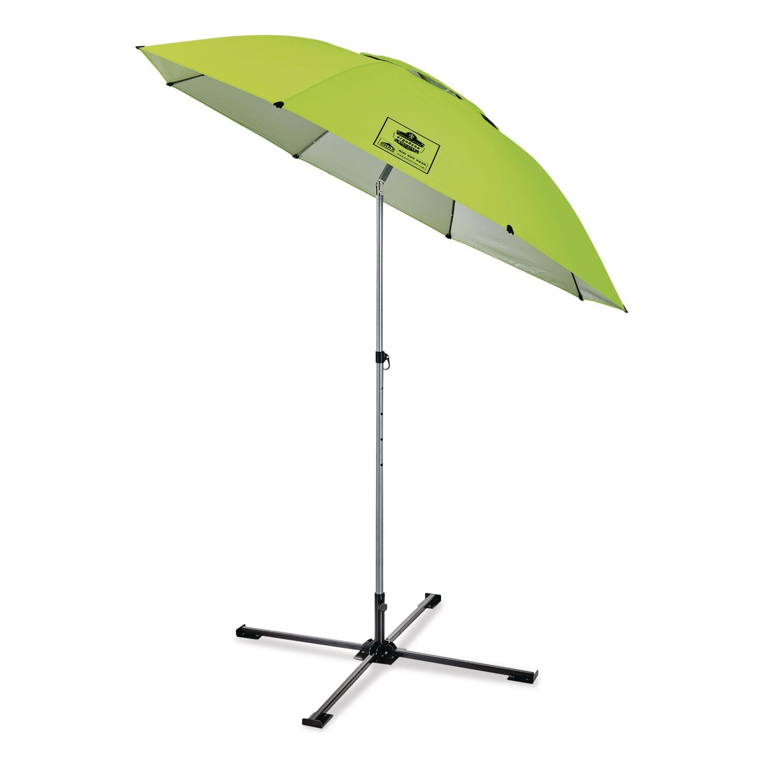 Shax 6199 Lightweight Work Umbrella Stand Kit, 7.5 ft dia x 92" Tall, Polyester/Steel, Lime, Ships in 1-3 Business Days