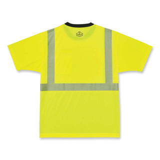 GloWear 8280BK Class 2 Performance T-Shirt with Black Bottom, Polyester, 2X-Large, Lime, Ships in 1-3 Business Days