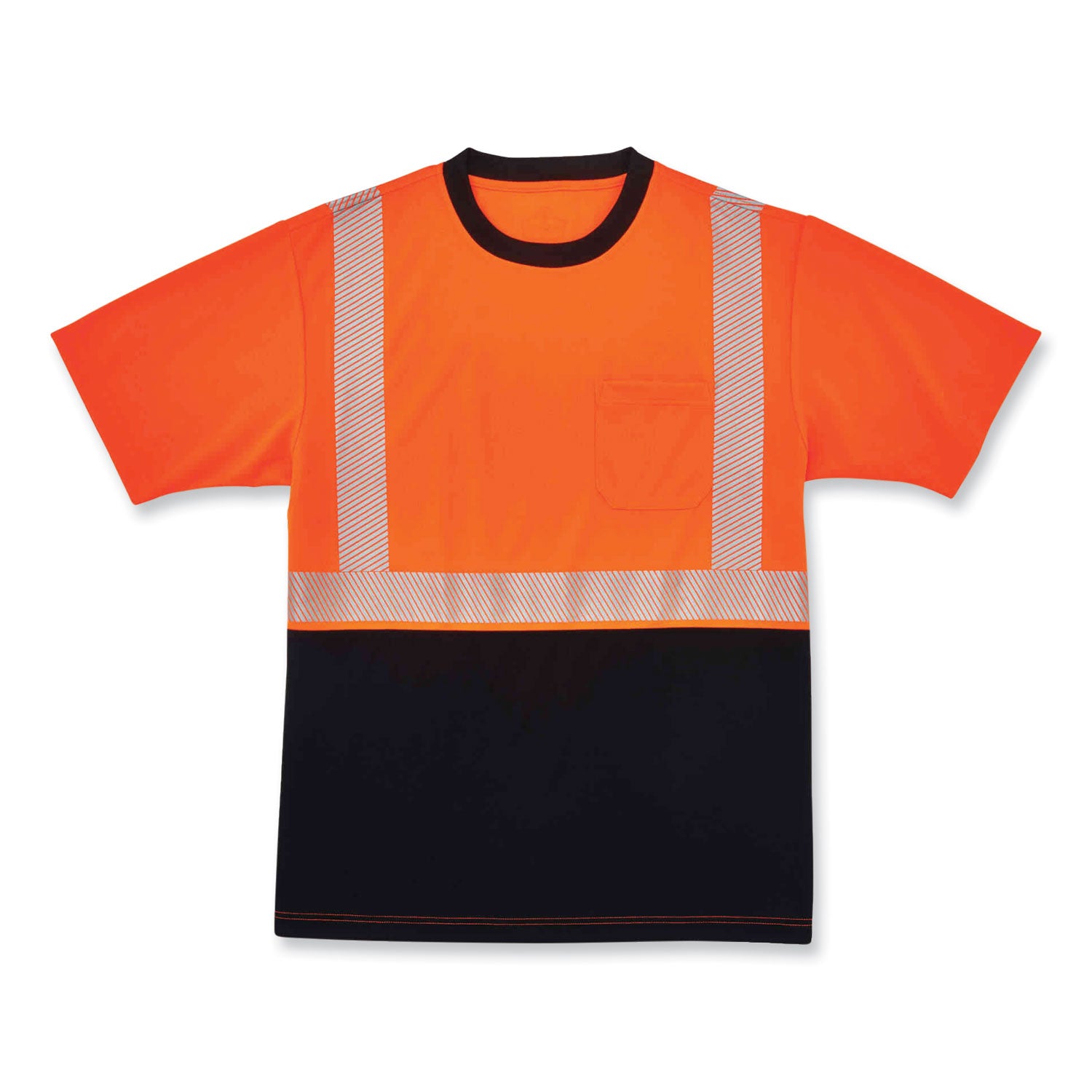 glowear-8280bk-class-2-performance-t-shirt-with-black-bottom-polyester-small-orange-ships-in-1-3-business-days_ego22582 - 1