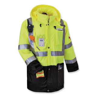 GloWear 8386 Class 3 Hi-Vis Outer Shell Jacket, Polyester, 5X-Large, Lime, Ships in 1-3 Business Days