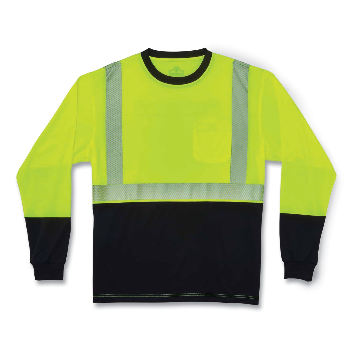 glowear-8281bk-class-2-long-sleeve-shirt-with-black-bottom-polyester-2x-large-lime-ships-in-1-3-business-days_ego22636 - 1