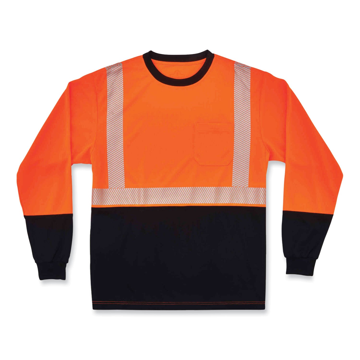glowear-8281bk-class-2-long-sleeve-shirt-with-black-bottom-polyester-x-large-orange-ships-in-1-3-business-days_ego22685 - 1