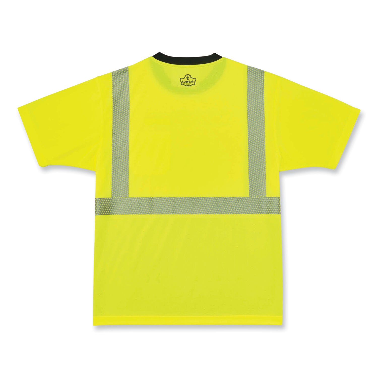 GloWear 8280BK Class 2 Performance T-Shirt with Black Bottom, Polyester, 4X-Large, Lime, Ships in 1-3 Business Days