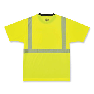 GloWear 8280BK Class 2 Performance T-Shirt with Black Bottom, Polyester, 4X-Large, Lime, Ships in 1-3 Business Days