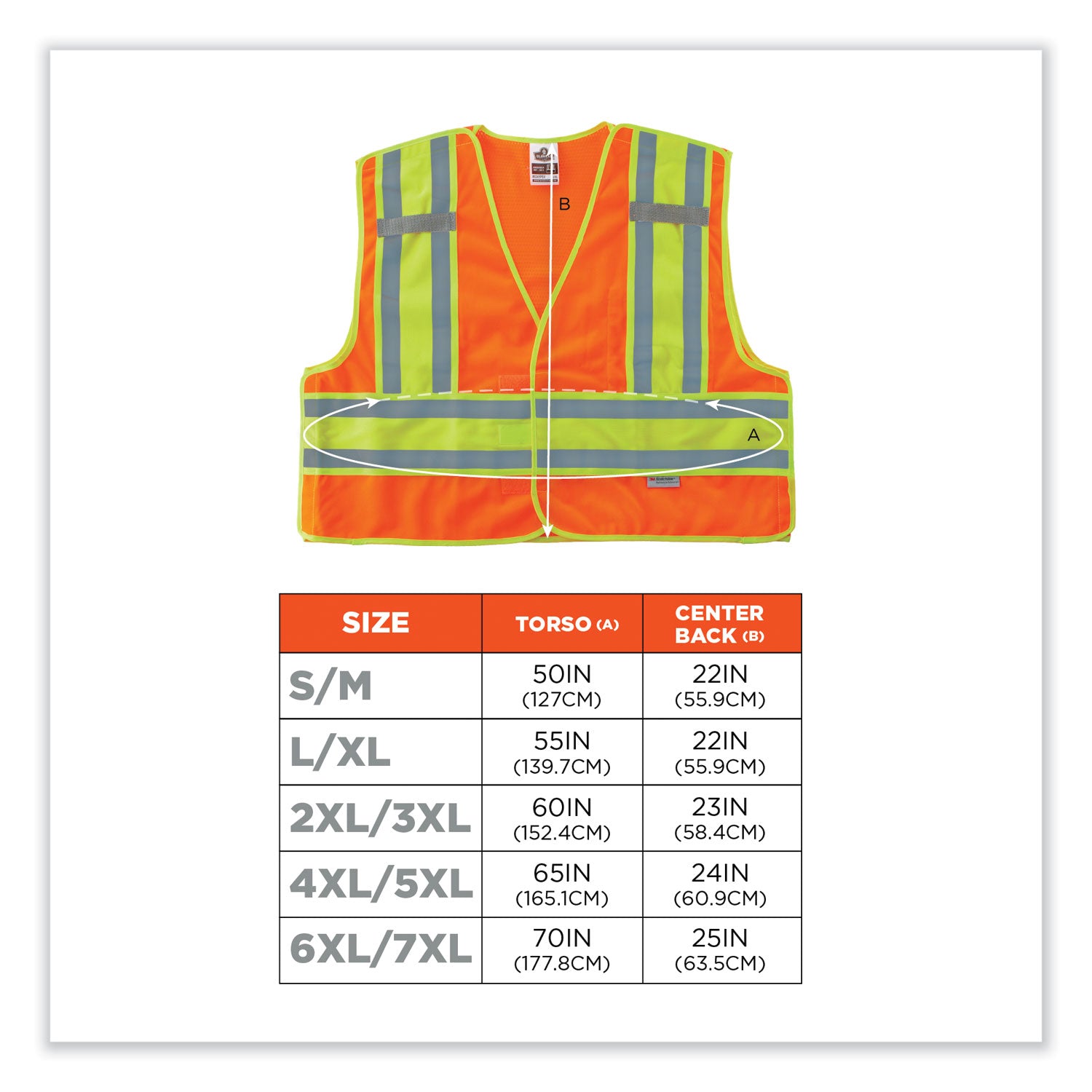 GloWear 8245PSV Class 2 Public Safety Vest, Polyester, 2X-Large/3X-Large, Orange, Ships in 1-3 Business Days