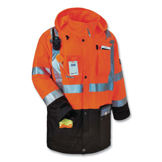 GloWear 8386 Class 3 Hi-Vis Outer Shell Jacket, Polyester, Medium, Orange, Ships in 1-3 Business Days