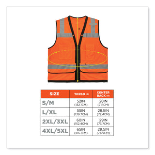 GloWear 8253HDZ Class 2 Heavy-Duty Mesh Surveyors Vest, Polyester, Large/X-Large, Orange, Ships in 1-3 Business Days