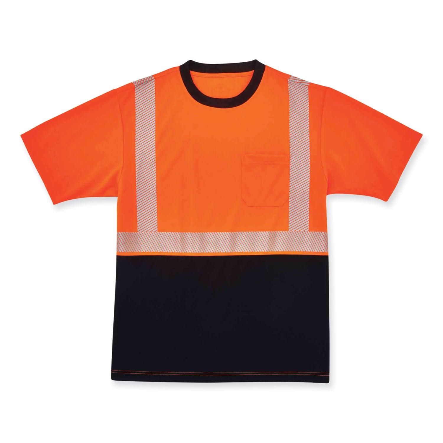glowear-8280bk-class-2-performance-t-shirt-with-black-bottom-polyester-x-large-orange-ships-in-1-3-business-days_ego22585 - 1