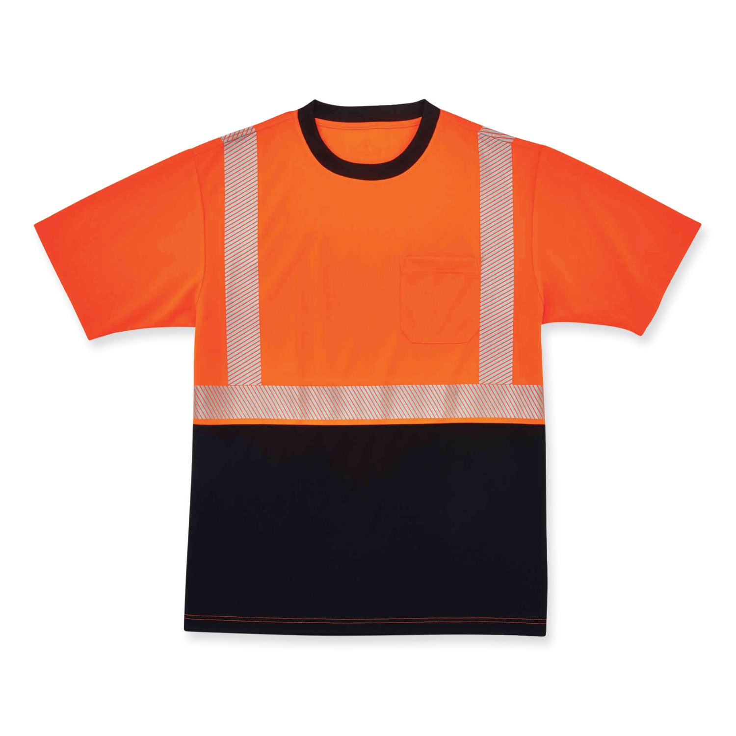 glowear-8280bk-class-2-performance-t-shirt-with-black-bottom-polyester-large-orange-ships-in-1-3-business-days_ego22584 - 1