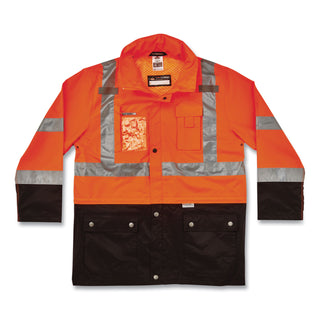 GloWear 8386 Class 3 Hi-Vis Outer Shell Jacket, Polyester, 4X-Large, Orange, Ships in 1-3 Business Days