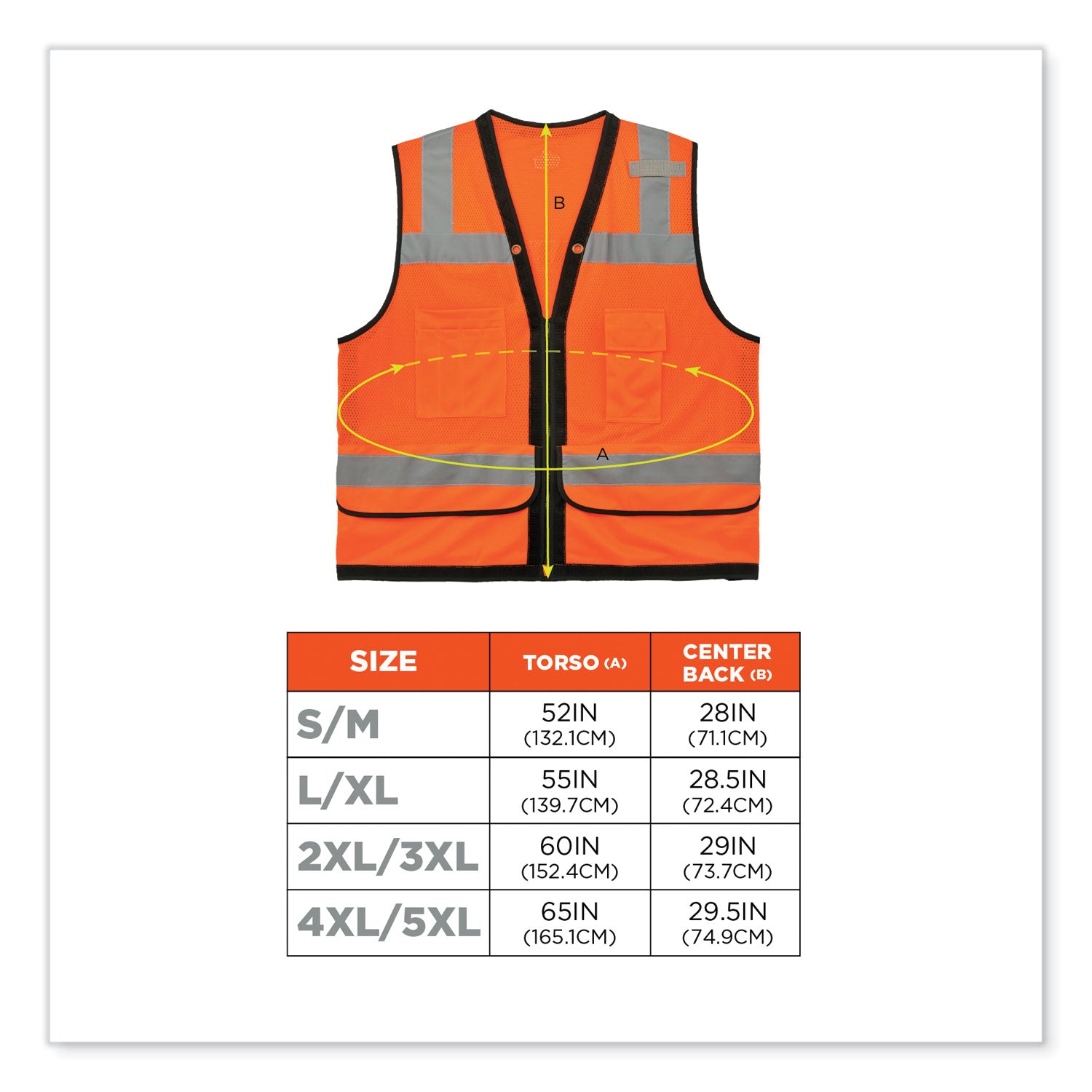 GloWear 8253HDZ Class 2 Heavy-Duty Mesh Surveyors Vest, Polyester, Small/Medium, Orange, Ships in 1-3 Business Days