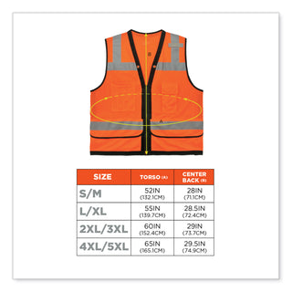 GloWear 8253HDZ Class 2 Heavy-Duty Mesh Surveyors Vest, Polyester, Small/Medium, Orange, Ships in 1-3 Business Days