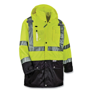 GloWear 8386 Class 3 Hi-Vis Outer Shell Jacket, Polyester, 2X-Large, Lime, Ships in 1-3 Business Days