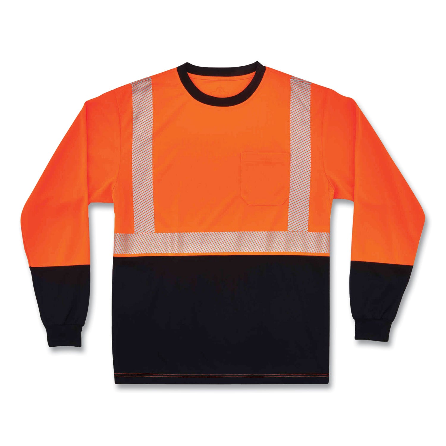 glowear-8281bk-class-2-long-sleeve-shirt-with-black-bottom-polyester-2x-large-orange-ships-in-1-3-business-days_ego22686 - 1