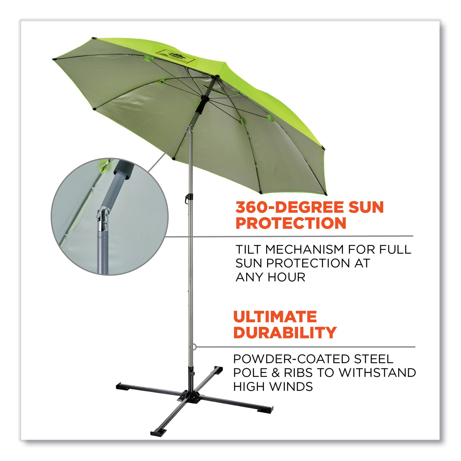 shax-6199-lightweight-work-umbrella-stand-kit-75-ft-dia-x-92-tall-polyester-steel-lime-ships-in-1-3-business-days_ego12969 - 4