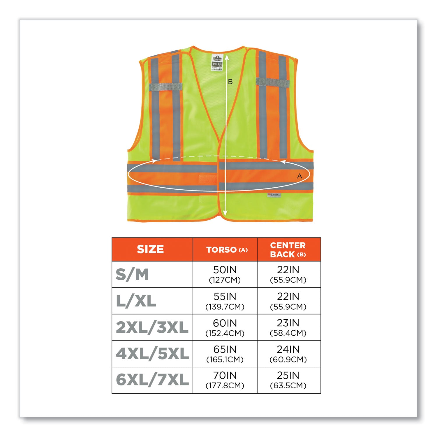GloWear 8245PSV Class 2 Public Safety Vest, Polyester, 4X-Large/5X-Large, Lime, Ships in 1-3 Business Days