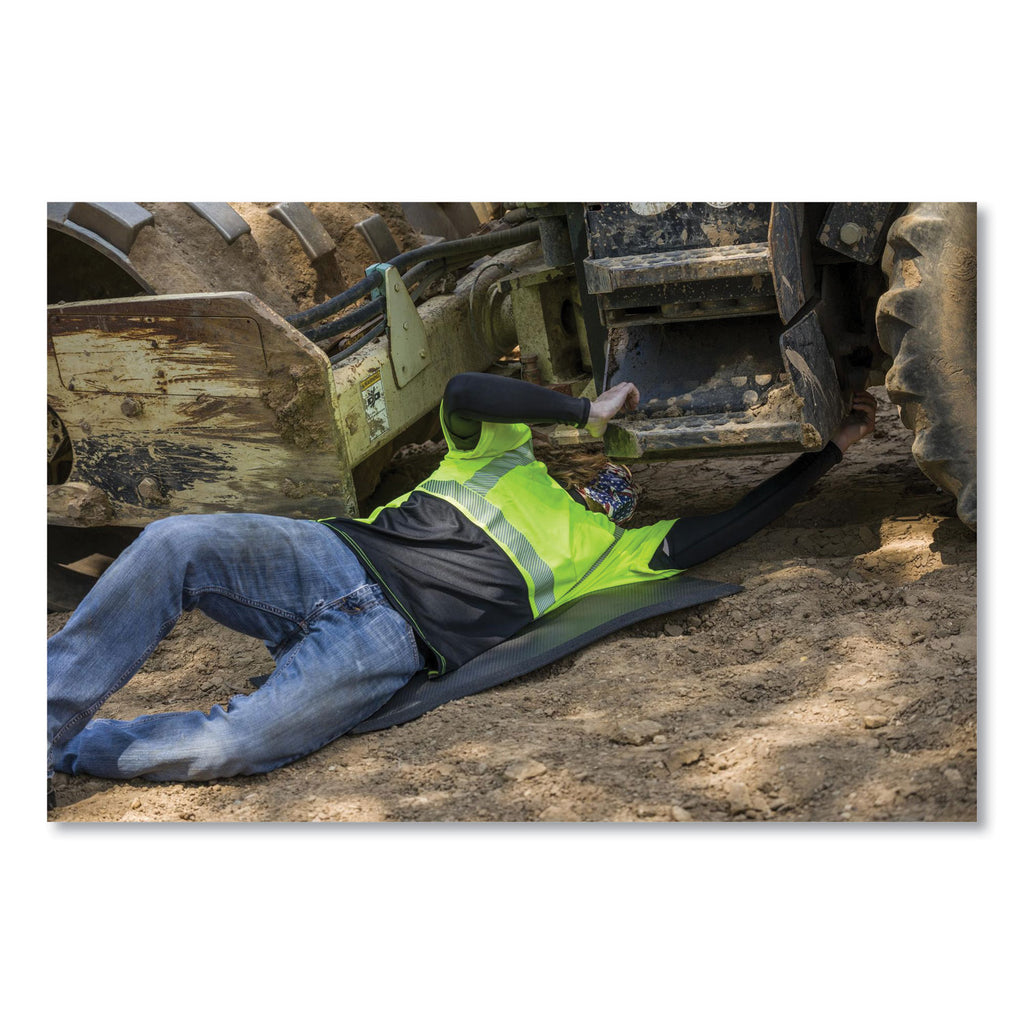 GloWear 8280BK Class 2 Performance T-Shirt with Black Bottom, Polyester, 5X-Large, Lime, Ships in 1-3 Business Days
