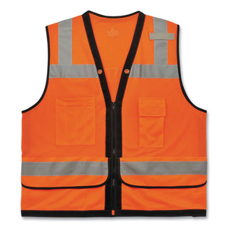 GloWear 8253HDZ Class 2 Heavy-Duty Mesh Surveyors Vest, Polyester, 2X-Large/3X-Large, Orange, Ships in 1-3 Business Days