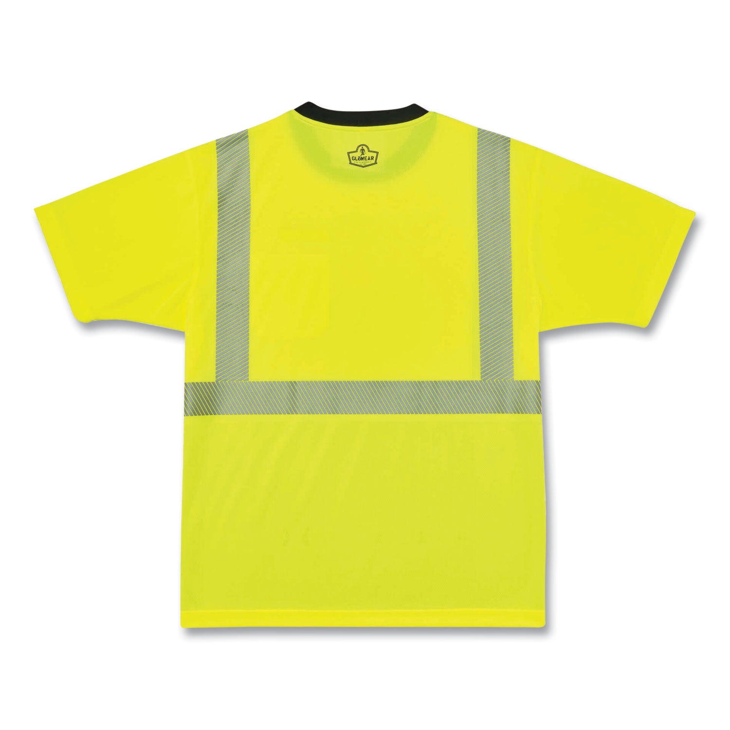 GloWear 8280BK Class 2 Performance T-Shirt with Black Bottom, Polyester, 5X-Large, Lime, Ships in 1-3 Business Days