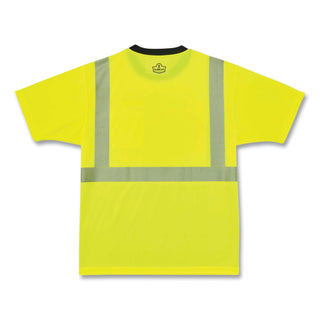 GloWear 8280BK Class 2 Performance T-Shirt with Black Bottom, Polyester, 5X-Large, Lime, Ships in 1-3 Business Days