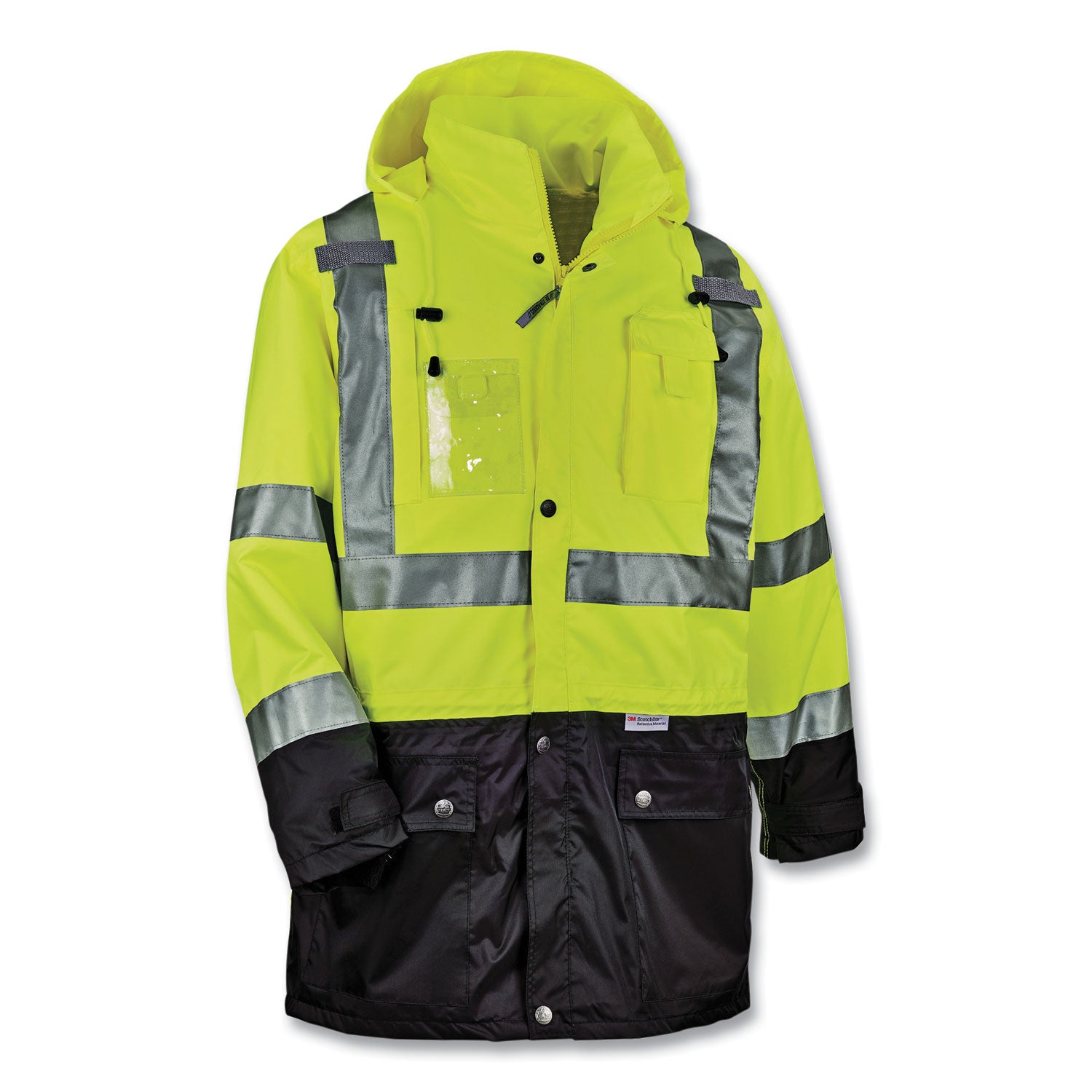 GloWear 8386 Class 3 Hi-Vis Outer Shell Jacket, Polyester, 4X-Large, Lime, Ships in 1-3 Business Days