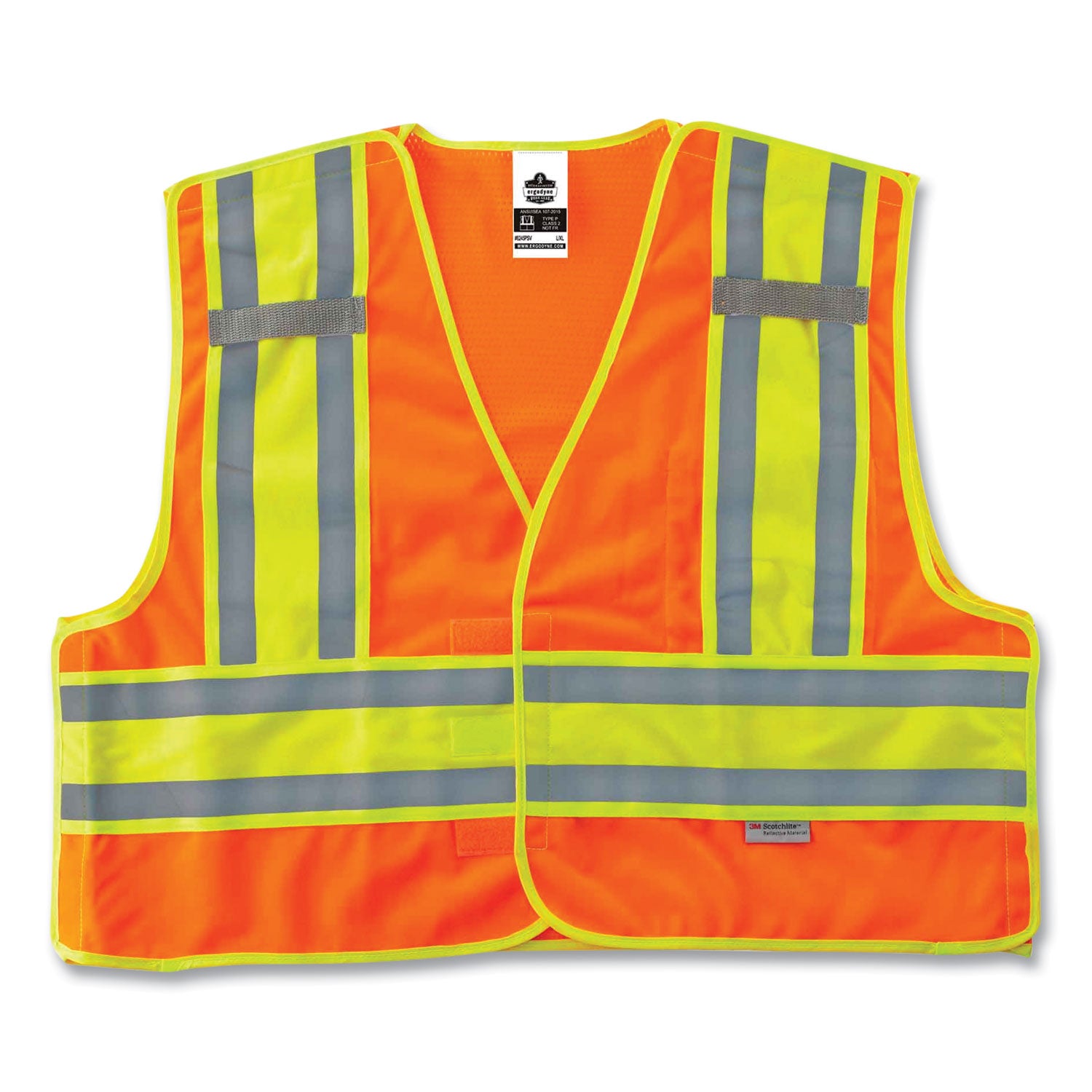 GloWear 8245PSV Class 2 Public Safety Vest, Polyester, 4X-Large/5X-Large, Orange, Ships in 1-3 Business Days
