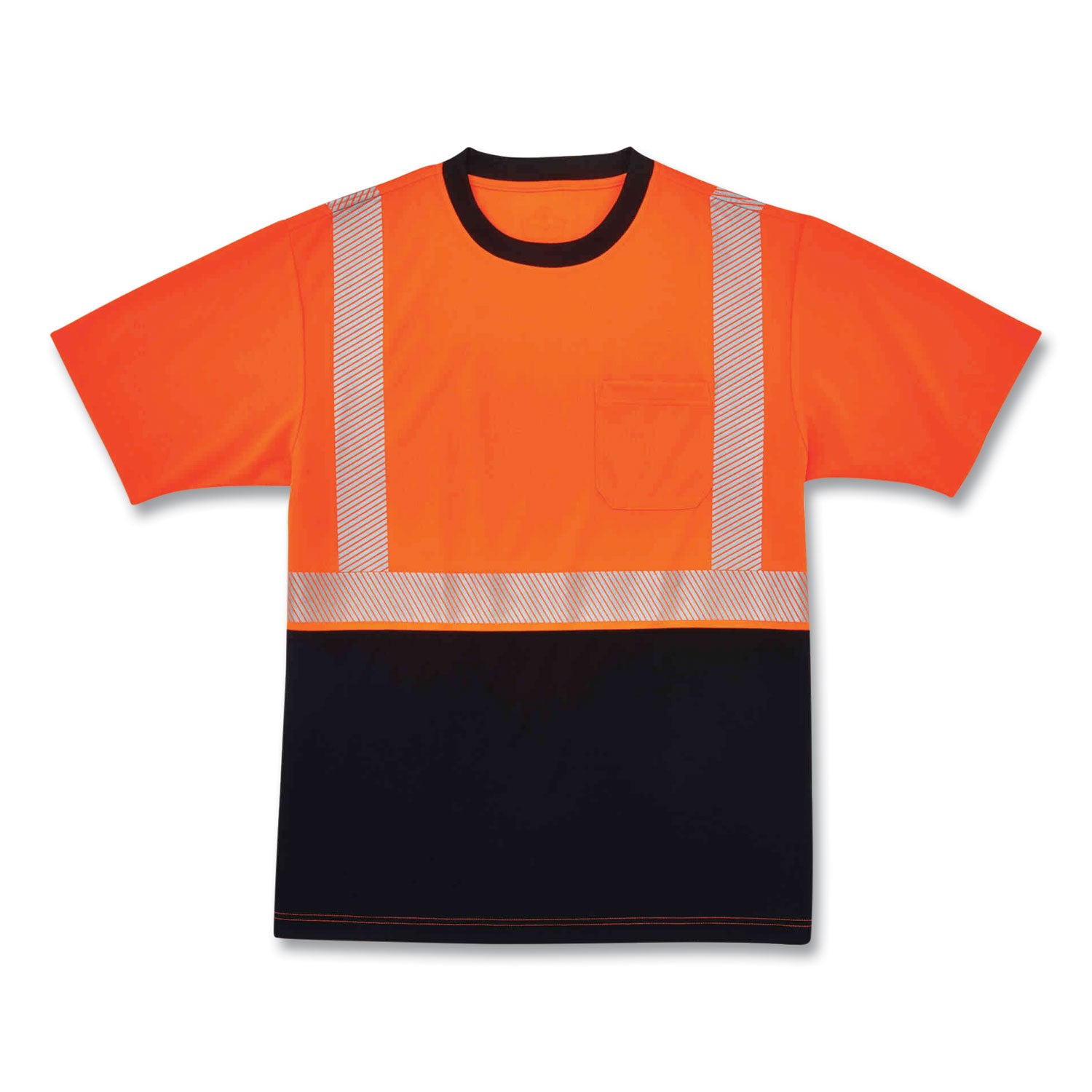 glowear-8280bk-class-2-performance-t-shirt-with-black-bottom-polyester-medium-orange-ships-in-1-3-business-days_ego22583 - 1