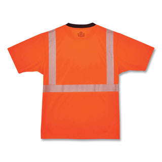 GloWear 8280BK Class 2 Performance T-Shirt with Black Bottom, Polyester, 5X-Large, Orange, Ships in 1-3 Business Days