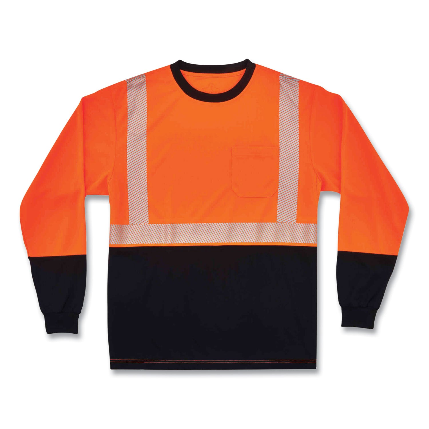 glowear-8281bk-class-2-long-sleeve-shirt-with-black-bottom-polyester-large-orange-ships-in-1-3-business-days_ego22684 - 1