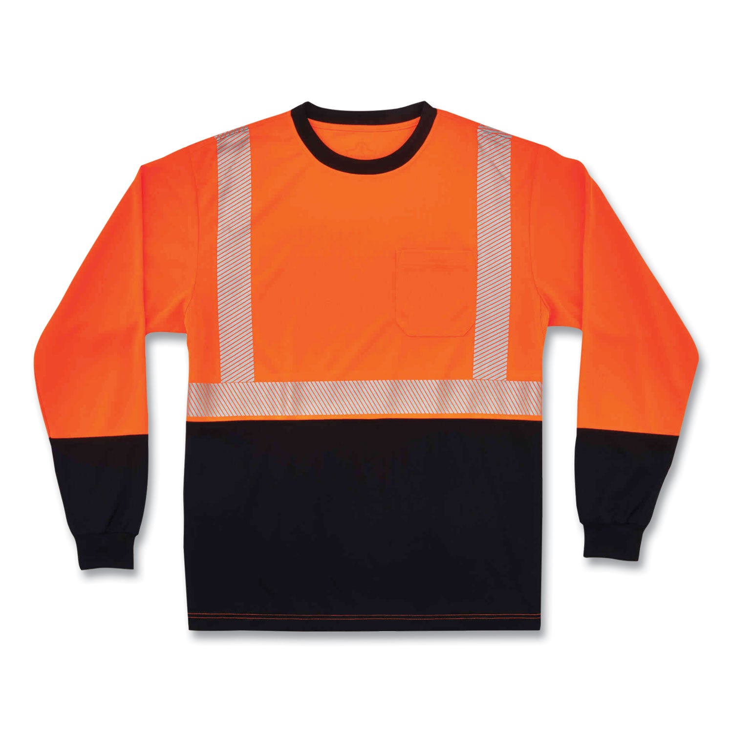 glowear-8281bk-class-2-long-sleeve-shirt-with-black-bottom-polyester-5x-large-orange-ships-in-1-3-business-days_ego22689 - 1