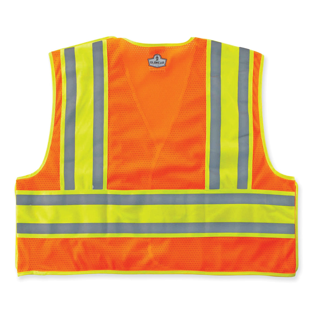 GloWear 8245PSV Class 2 Public Safety Vest, Polyester, Small/Medium, Orange, Ships in 1-3 Business Days
