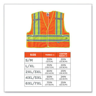 GloWear 8245PSV Class 2 Public Safety Vest, Polyester, Small/Medium, Orange, Ships in 1-3 Business Days