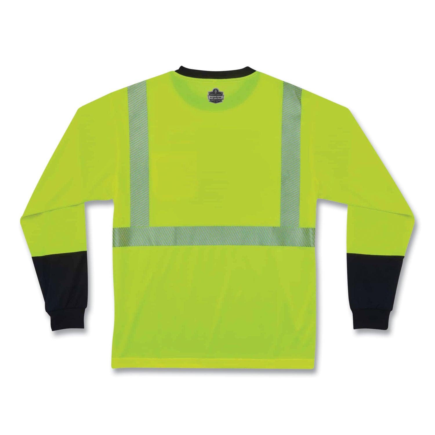 GloWear 8281BK Class 2 Long Sleeve Shirt with Black Bottom, Polyester, 5X-Large, Lime, Ships in 1-3 Business Days
